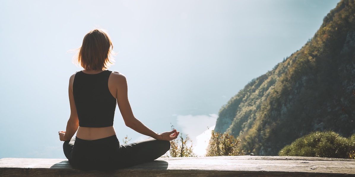 Person experiencing profound meditative state