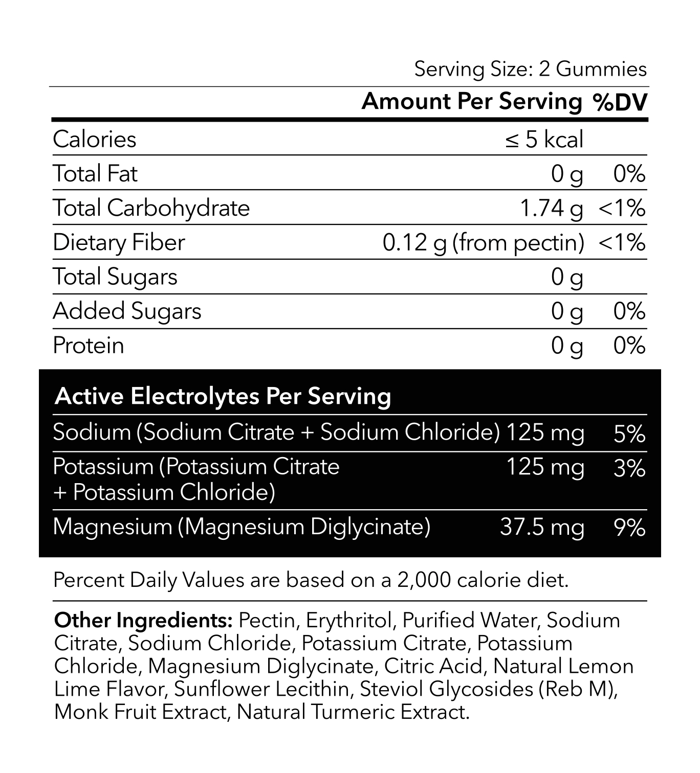 Electrolyte gummies supplement facts
