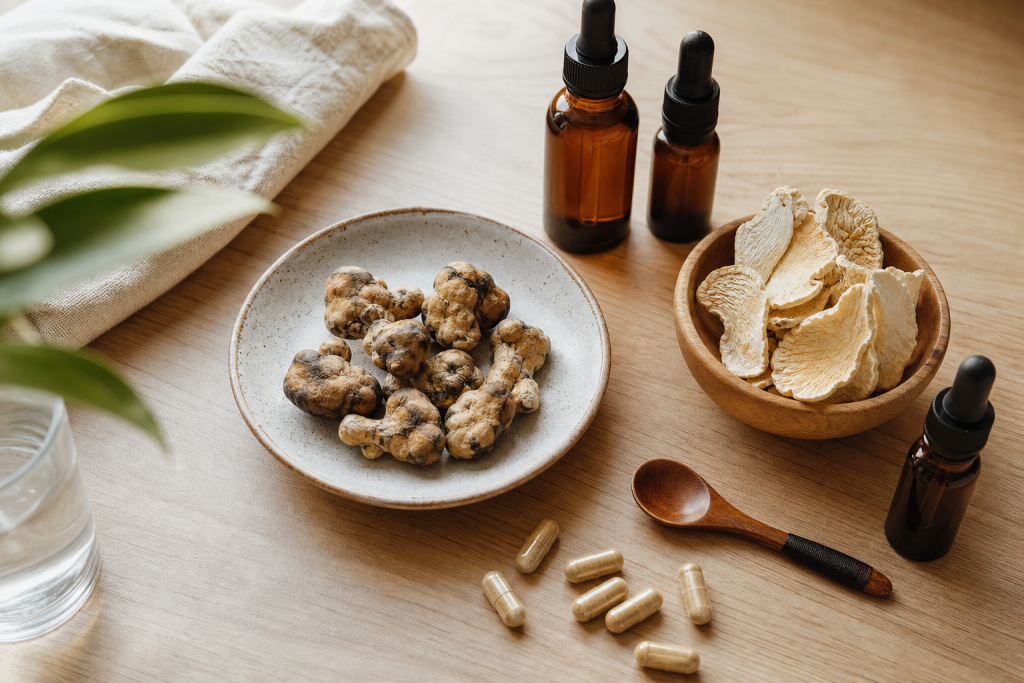How the biohacking stack of truffles, mushrooms and adaptogens work together. A practical guide for UK biohackers using our complete product range.